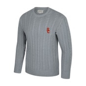 USC Trojans Unisex SC Interlock Gray Renew Cable Knit Sweater